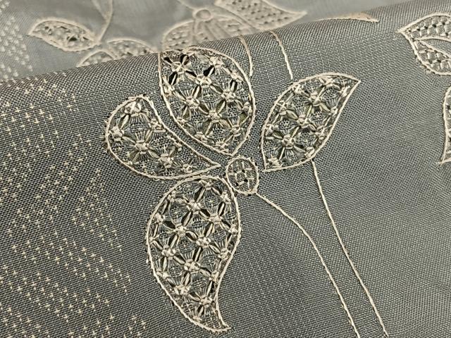 平和屋着物●本場大島紬 中国三大刺繍 汕頭刺繍 スワトウ刺繍 舞花文 ますいわ屋扱い 正絹 逸品 AAAU8233zg