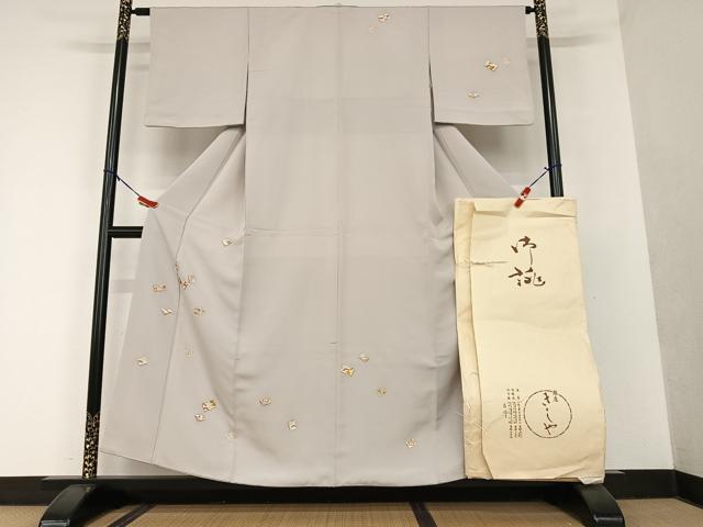 平和屋着物●銀座きしや　訪問着　駒刺繍　花冊子文　金彩　たとう紙付き　正絹　逸品　AAAU8236zg