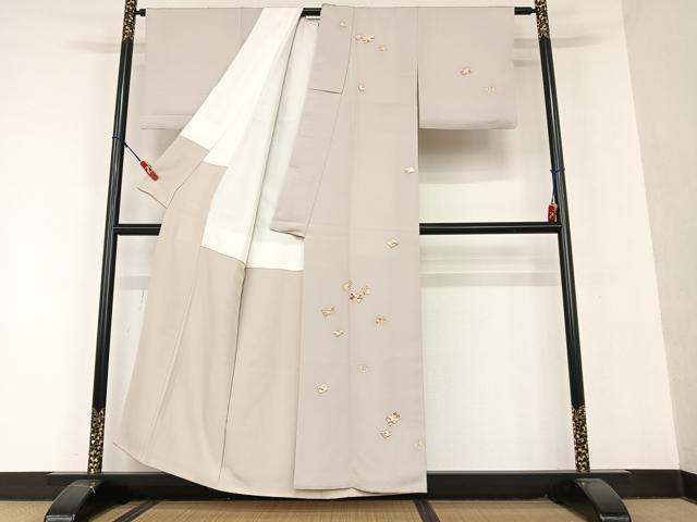 平和屋着物●銀座きしや　訪問着　駒刺繍　花冊子文　金彩　たとう紙付き　正絹　逸品　AAAU8236zg