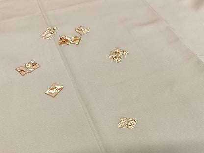 平和屋着物●銀座きしや　訪問着　駒刺繍　花冊子文　金彩　たとう紙付き　正絹　逸品　AAAU8236zg
