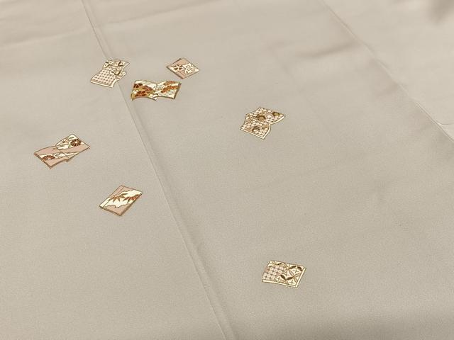 平和屋着物●銀座きしや　訪問着　駒刺繍　花冊子文　金彩　たとう紙付き　正絹　逸品　AAAU8236zg