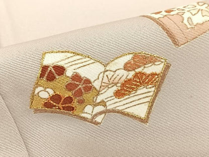 平和屋着物●銀座きしや　訪問着　駒刺繍　花冊子文　金彩　たとう紙付き　正絹　逸品　AAAU8236zg