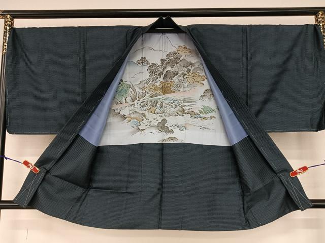 平和屋着物●男性 本場大島紬 アンサンブル 100亀甲 総詰 正絹 逸品 AAAU8240zg