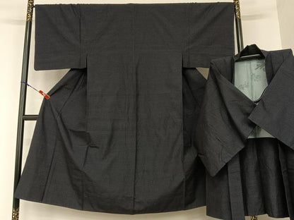 平和屋着物●男性 紬 アンサンブル 十字絣 正絹 逸品 AAAU8241zg