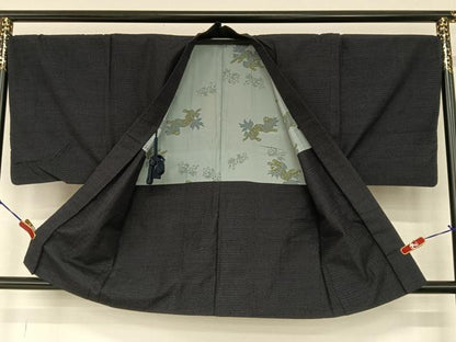 平和屋着物●男性 紬 アンサンブル 十字絣 正絹 逸品 AAAU8241zg