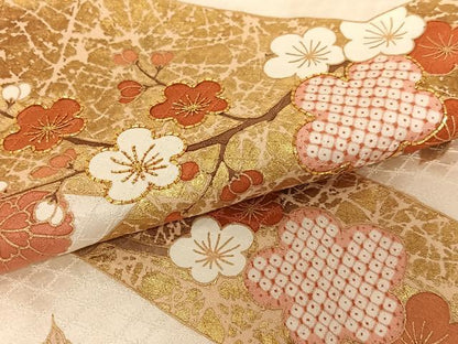 平和屋着物●訪問着 駒刺繍 枝梅 暈し染め 金彩 正絹 逸品 AAAU8249zg