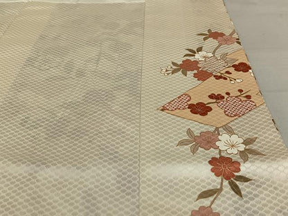 平和屋着物●訪問着 駒刺繍 枝梅 暈し染め 金彩 正絹 逸品 AAAU8249zg