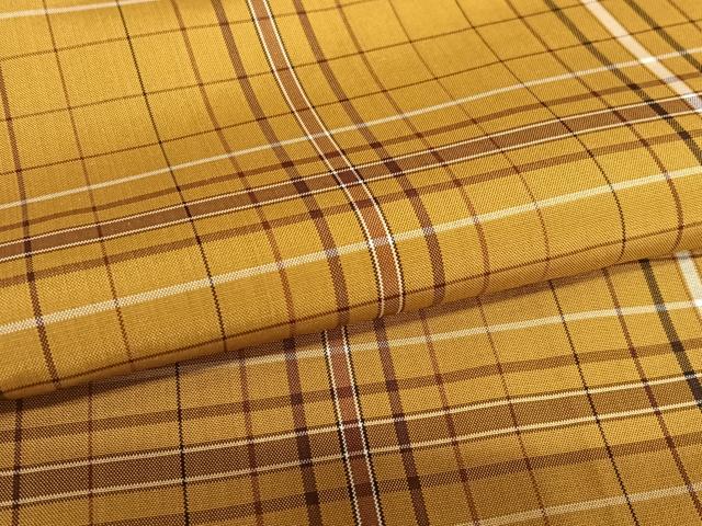 平和屋着物●本場黄八丈 平織 紬 格子 正絹 逸品 AAAU8267zg