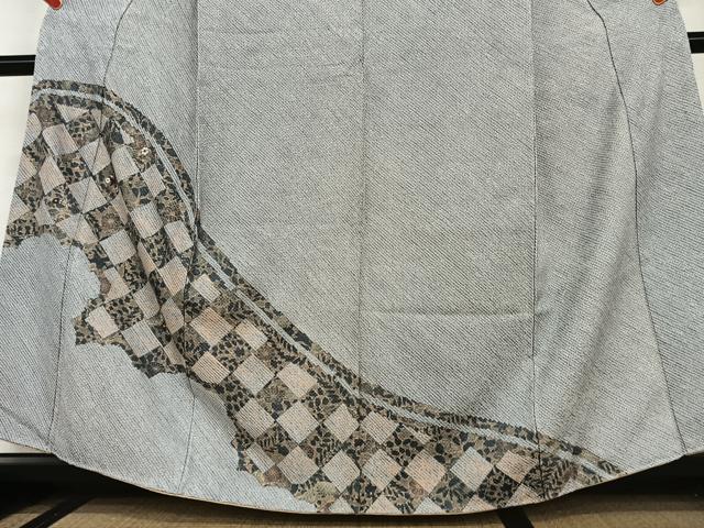 平和屋着物●訪問着　総絞り　刺繍　花鳥文　金彩　正絹　逸品　AAAU8269zg