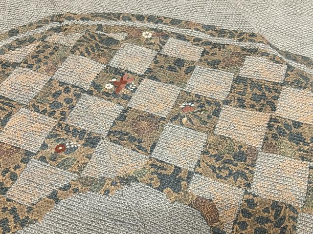平和屋着物●訪問着　総絞り　刺繍　花鳥文　金彩　正絹　逸品　AAAU8269zg