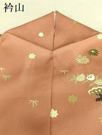 平和屋着物●訪問着 駒刺繍 松竹梅舞扇文 金彩 うそつき襦袢 正絹 逸品 AAAU8285zg