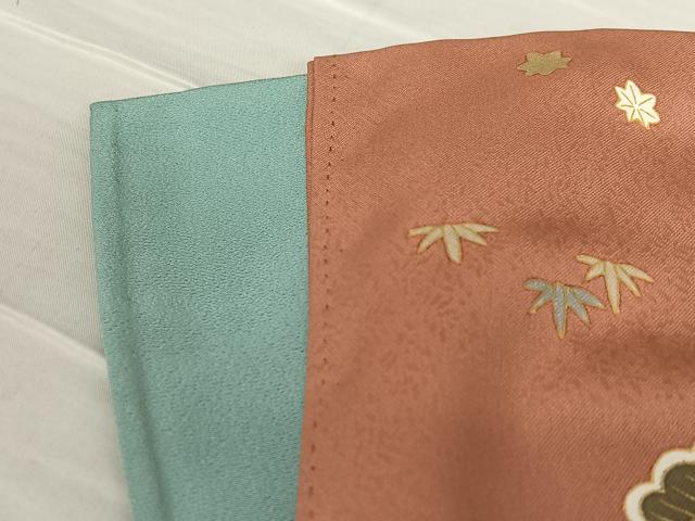 平和屋着物●訪問着 駒刺繍 松竹梅舞扇文 金彩 うそつき襦袢 正絹 逸品 AAAU8285zg