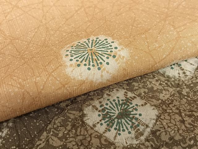 平和屋着物●訪問着 紬地 絞り 道長花唐草文 正絹 逸品 AAAU8301zg