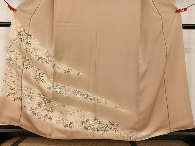 平和屋着物●訪問着 駒刺繍 草花文 暈し染め 金彩 正絹 逸品 AAAU8302zg