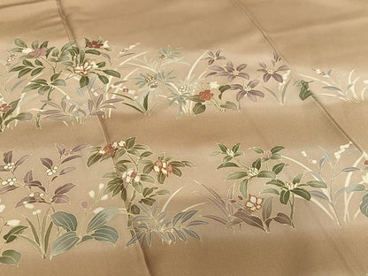 平和屋着物●訪問着 駒刺繍 草花文 暈し染め 金彩 正絹 逸品 AAAU8302zg