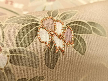 平和屋着物●訪問着 駒刺繍 草花文 暈し染め 金彩 正絹 逸品 AAAU8302zg