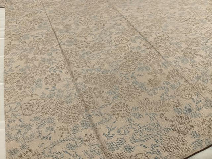 平和屋着物●上質な紬　草花文　正絹　逸品　AAAU8324zg