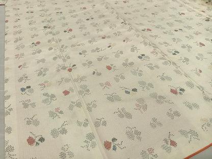 平和屋着物●上質な紬　舞花文　正絹　逸品　AAAU8328zg