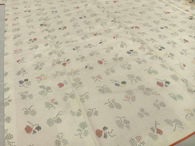 平和屋着物●上質な紬　舞花文　正絹　逸品　AAAU8328zg