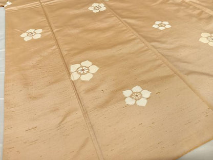 平和屋着物●上質な紬 舞花文 正絹 逸品 AAAU8336zg