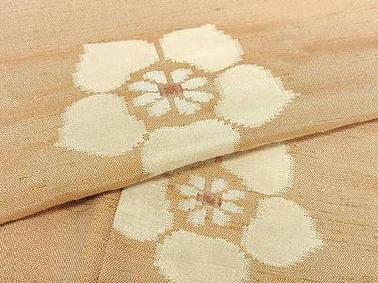 平和屋着物●上質な紬 舞花文 正絹 逸品 AAAU8336zg