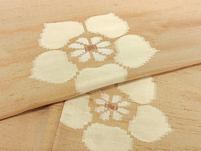 平和屋着物●上質な紬 舞花文 正絹 逸品 AAAU8336zg