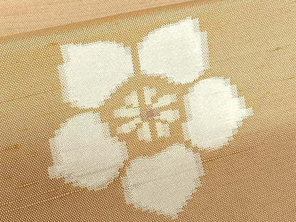 平和屋着物●上質な紬 舞花文 正絹 逸品 AAAU8336zg