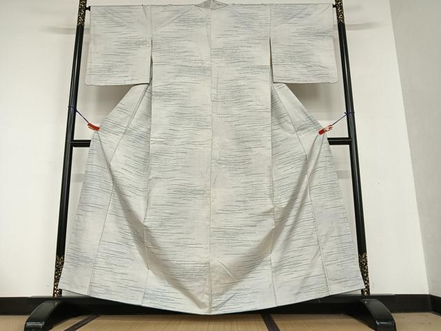 平和屋着物●本場大島紬　白大島　9マルキ　横段文　正絹　逸品　AAAU8341zg