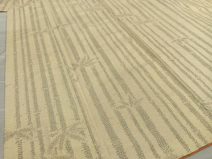 平和屋着物●上質な紬　笹竹文　正絹　逸品　AAAU8344zg