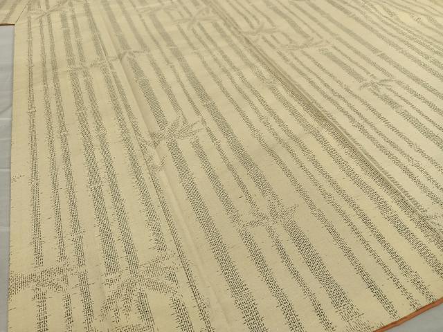 平和屋着物●上質な紬　笹竹文　正絹　逸品　AAAU8344zg
