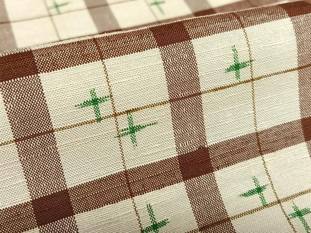 平和屋着物●上質な紬 格子 正絹 逸品 AAAU8352zg