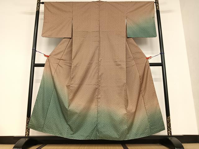 平和屋着物●本場染大島紬　訪問着　梅鉢　暈し染め　正絹　逸品　AAAU8354zg