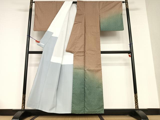 平和屋着物●本場染大島紬　訪問着　梅鉢　暈し染め　正絹　逸品　AAAU8354zg