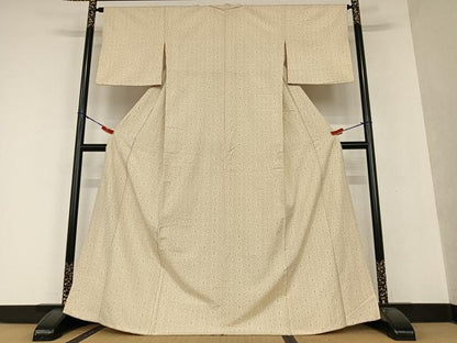 平和屋着物●上質な紬 麻の葉文様 正絹 逸品 AAAU8360zg