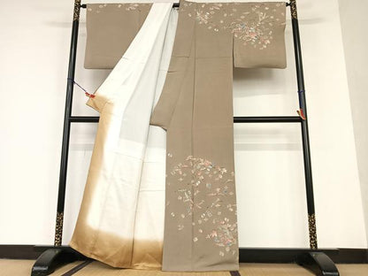 平和屋着物●十日町老舗ブランド　吉澤友禅　吾妻徳穂　訪問着　宝尽くし文　暈し染め　鬼しぼ縮緬　正絹　逸品　AAAU8367zg