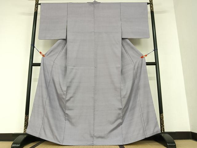 平和屋着物●上質な紬 色無地 薄葡萄色 正絹 逸品 AAAU8371zg