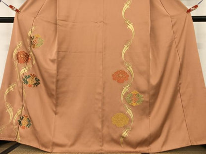 平和屋着物●訪問着 駒刺繍 舞花文 金彩 京王百貨店扱い 正絹 逸品 AAAU8374zg