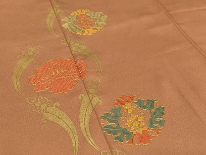 平和屋着物●訪問着 駒刺繍 舞花文 金彩 京王百貨店扱い 正絹 逸品 AAAU8374zg