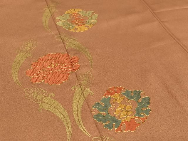 平和屋着物●訪問着 駒刺繍 舞花文 金彩 京王百貨店扱い 正絹 逸品 AAAU8374zg