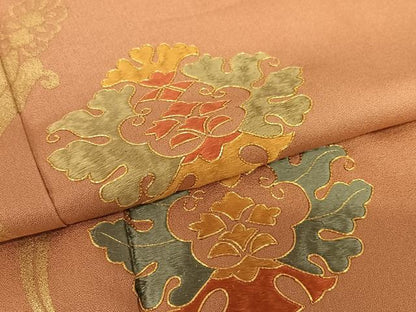 平和屋着物●訪問着 駒刺繍 舞花文 金彩 京王百貨店扱い 正絹 逸品 AAAU8374zg
