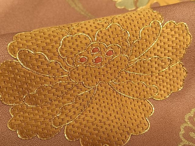 平和屋着物●訪問着 駒刺繍 舞花文 金彩 京王百貨店扱い 正絹 逸品 AAAU8374zg