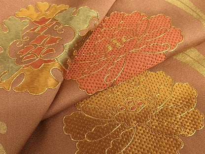 平和屋着物●訪問着 駒刺繍 舞花文 金彩 京王百貨店扱い 正絹 逸品 AAAU8374zg