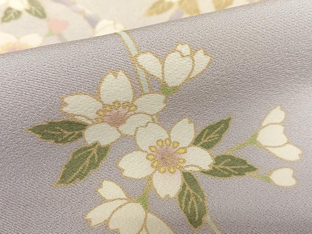 平和屋着物●十日町友禅 女流作家 遠田藤舟 訪問着 枝桜 暈し染め 金彩 正絹 逸品 AAAU8378zg