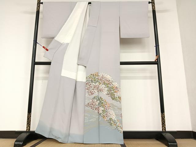 平和屋着物●本加賀友禅作家　梶山伸　色留袖　立波枝梅文　暈し染め　正絹　逸品　AAAU8404zg