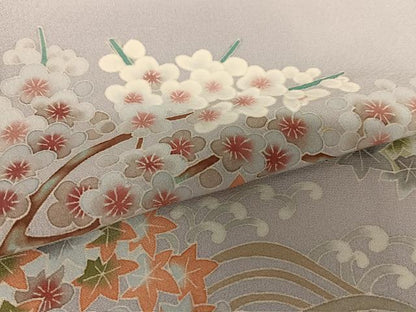 平和屋着物●本加賀友禅作家　梶山伸　色留袖　立波枝梅文　暈し染め　正絹　逸品　AAAU8404zg