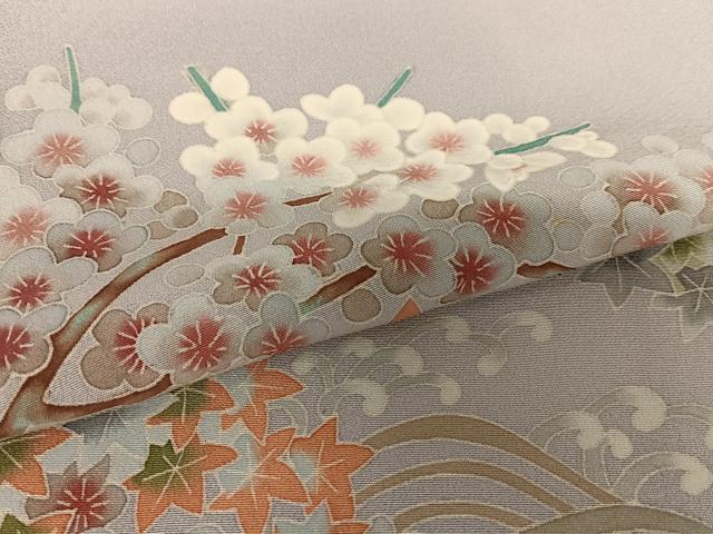 平和屋着物●本加賀友禅作家　梶山伸　色留袖　立波枝梅文　暈し染め　正絹　逸品　AAAU8404zg