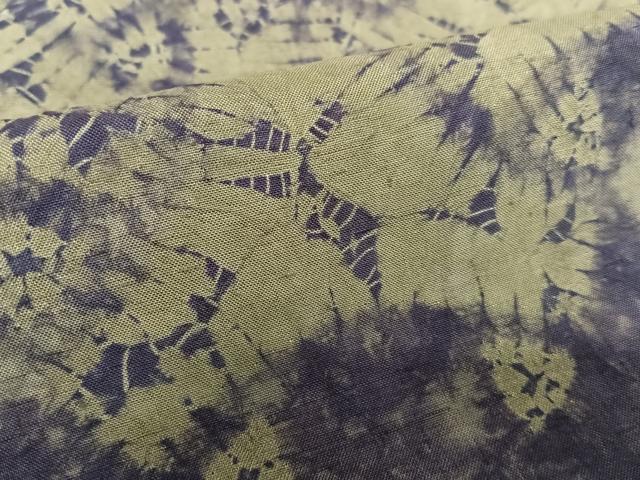 平和屋着物○山崎世紀 訪問着 紬地 絞り 草木染 霞文 正絹 逸品