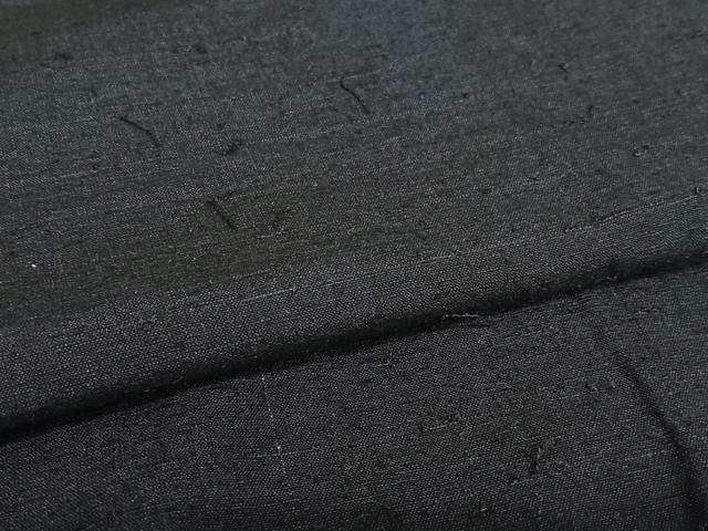 平和屋着物●男性 結城紬 色無地 鉄紺色 証紙付き 正絹 逸品 AAAU8412zg