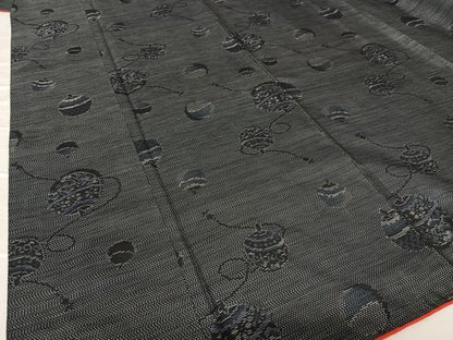 平和屋着物●本場大島紬 鈴 黒地 正絹 逸品 AAAU8439zg