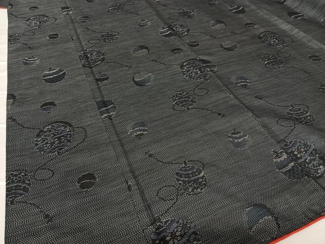 平和屋着物●本場大島紬 鈴 黒地 正絹 逸品 AAAU8439zg